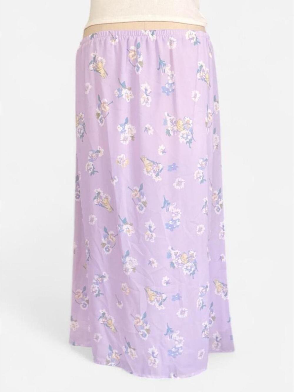 Disney Y2K Floral Chiffon Slip Maxi Skirt in Lilac